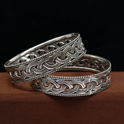 Floral style 925 sterling silver amazing customized bangle bracelet kada , best brides gifting ethnic stylish tribal fashion jewelry nba395-Single bangle