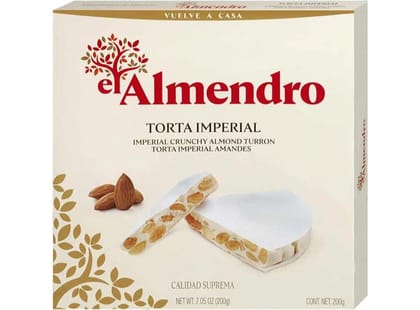 El Almendro Crunchy Almond Turron Round, 200 gm