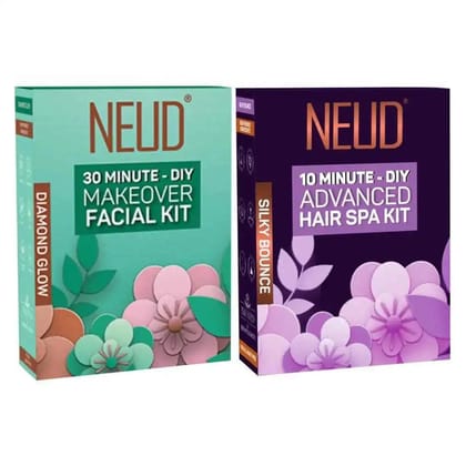 NEUD Combo - DIY Salon-Grade Facial Kit and Hair Spa Kit For Men and Women