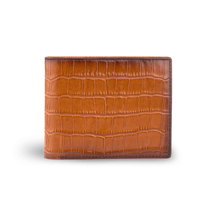 Urban Croco Slimfold Coin Pocket RFID Wallet-Tan / One Size