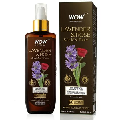 WOW Skin Science Lavender & Rose Skin Mist Toner No Paraben Sulphate Free (200 ML)-200 ML