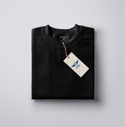 Black Classic Regular Fit T-Shirt-S / Cotton