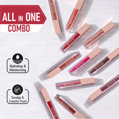 All in 1 Liquid Lipstick Combo (11 Shades at 999)