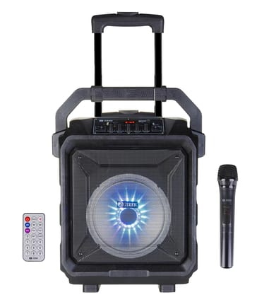 Zoook Rocker Thunder XL 50Watts Trolley Karaoke Bluetooth Party Speaker with Remote, Built-in Amplifier & Wireless Mic/8 inch Driver/FM/1 Click Recording/USB and TF/LED (Black)