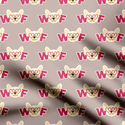 Woof woof dogs Print Fabric-Cotton