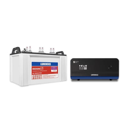 Luminous Inverter & Battery Combo (Zelio1100 Pure Sine Wave 900VA/12V Inverter with Red Charge RC18000ST PRO 150Ah Battery) for Home, Office & Shops