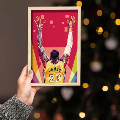 Lebron James Wood Print With Frame