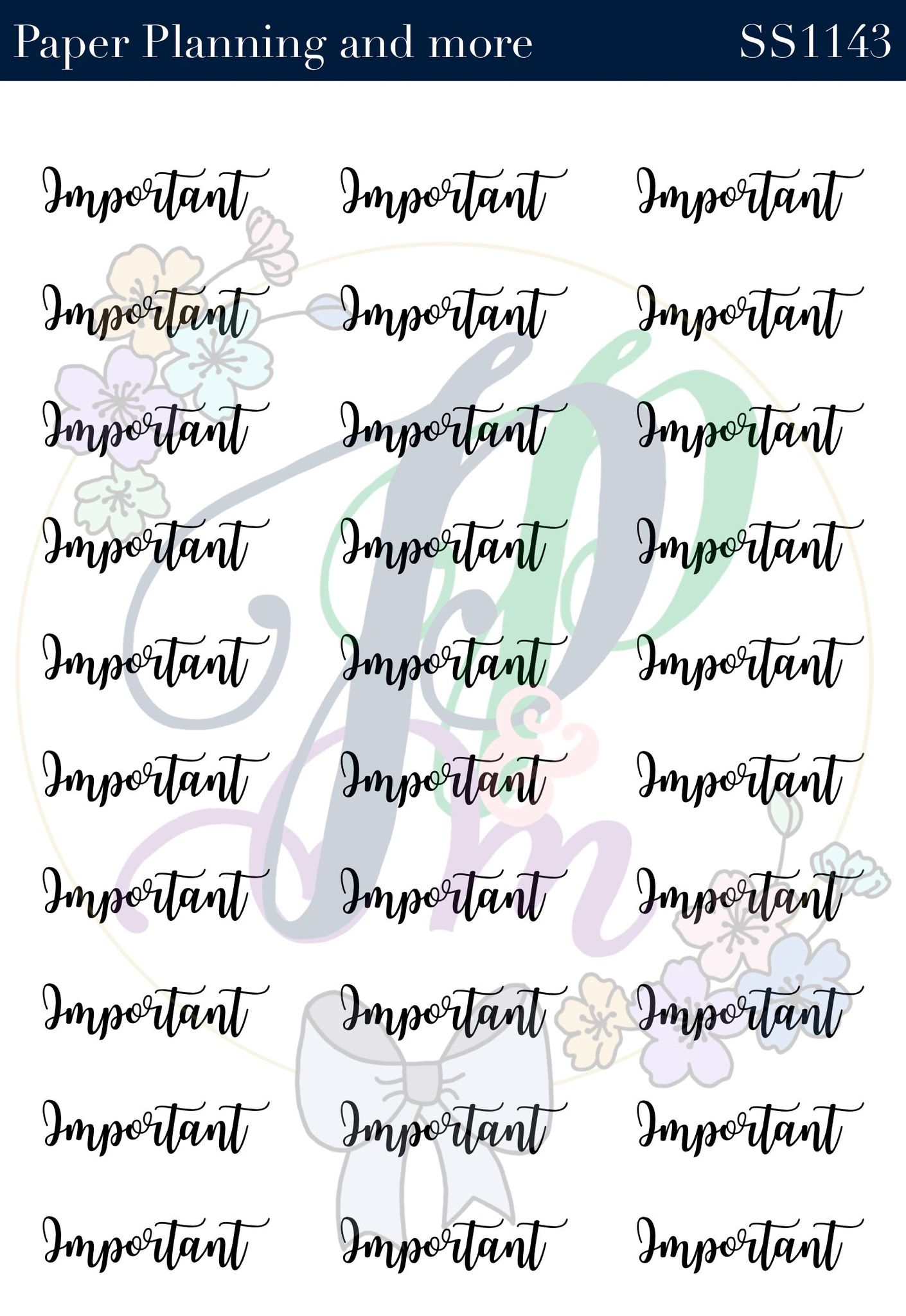 Important Handwritten Sticker Sheet-Glossy