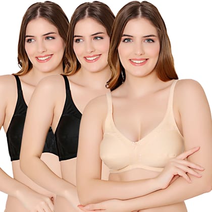 Bodycare polycotton wirefree adjustable straps designer non padded bra-1585BBS