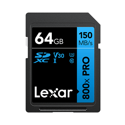 Lexar High Performance 800x Pro 64GB SDXC UHS-I U3 SD Card For Camera