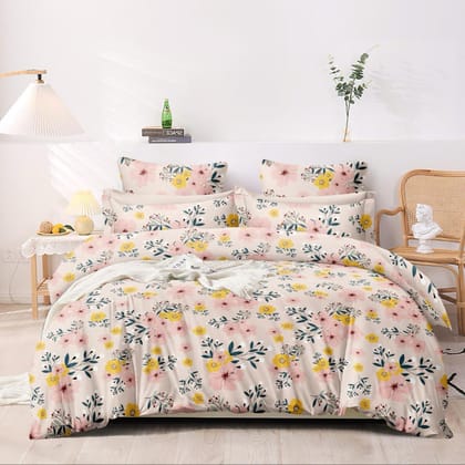 Blossom Bliss 210 TC Cotton Blend Flat King Bedsheet