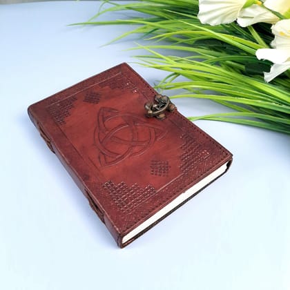 Leather Diary Journal | Notebook Planner Diaries With Antique Lock | Personal Traveller's Book, Sketchbook - for Writing, Table, Office, Desk, Study, Corporate Gifts | Gift for Him / Her - 7 Inch