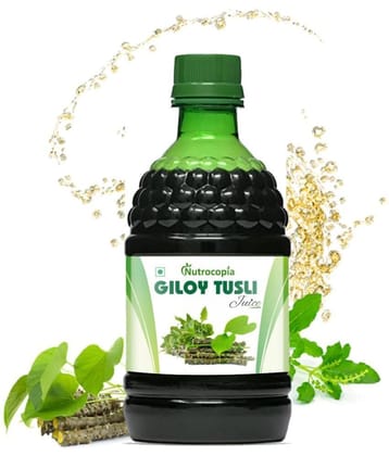 NUTROCOPIA Giloy Tulsi Juice | Fresh Tulsi and Giloy to Support Immune Health Pack of 1 of 400ML