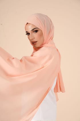 Premium Chiffon Hijab - Peach Pink-Peach Pink