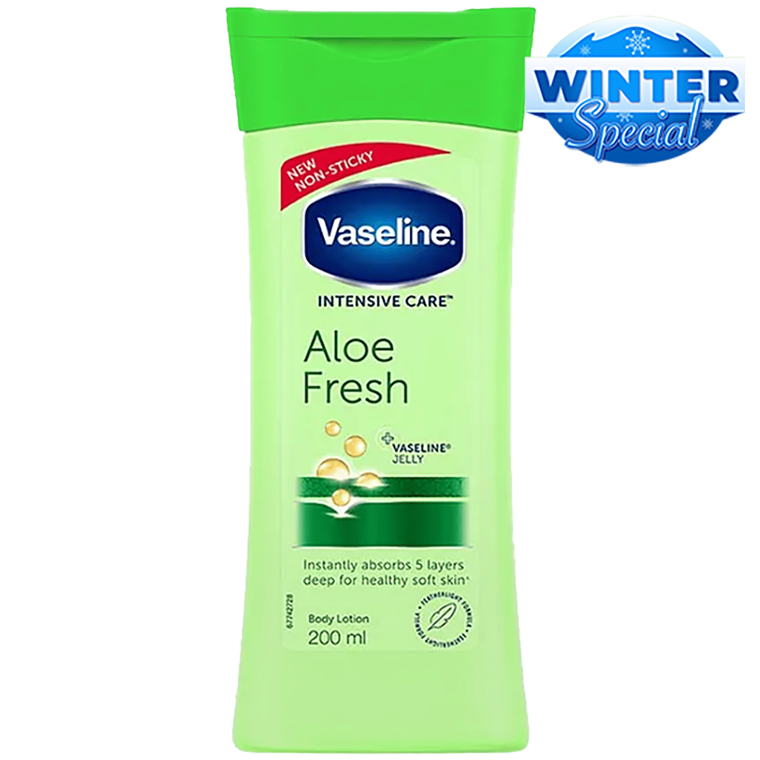 Vaseline Intensive Care Aloe Fresh Body Lotion - For Healthy Soft Skin + Vaseline Jelly, 200 Ml