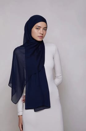 Classic Modal Hijab - Navy Blue-Navy Blue