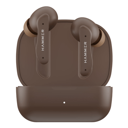 Hammer Solitude TWS Bluetooth Earbuds with Bluetooth v5.3  ENC and Smart Touch Controls-Truffle Black