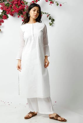 The Flawless White Kota Kurta-XS