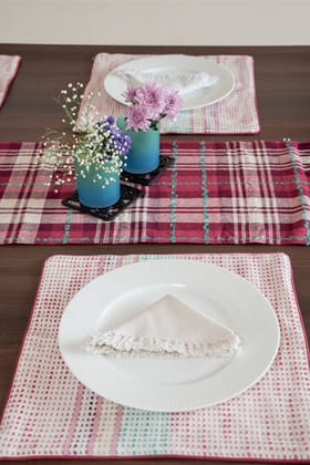 Dotted Table Mats-French Rose-Set Of 4