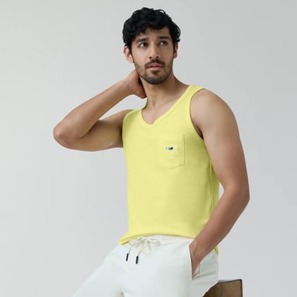 Renew Combed Cotton Tank Tops Butter Yellow M