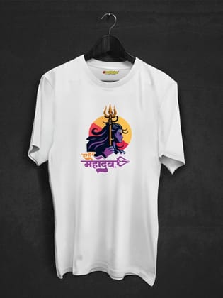 Har Har Mahadev Cotton T-shirt-White / XS