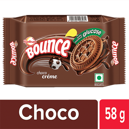 Sunfeast Bounce Creme Biscuits, Choco, 58 G