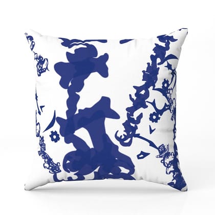 print different mechanical parts blue Cushion-Velvet Cushion / 18x18 / without