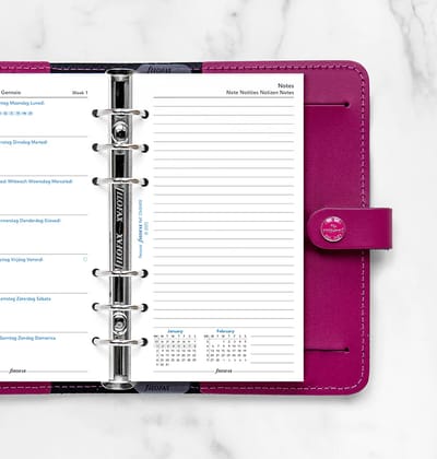 Week On One Page Diary With Notes - Personal 2023 Multilanguage