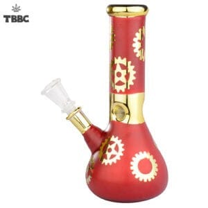 Red Velvet Golden Wheel 8 inch Ice Bong