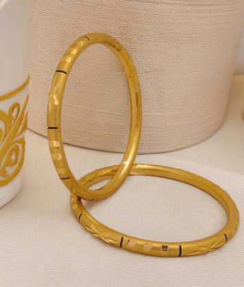 Jewels Kafe Gold Plated Bangle Set (Pack of 2)-2.4