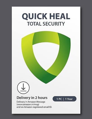 Quick Heal Total Security Latest Version - 2 PCs, 1 Year (Email Delivery in 2 hours- No CD)