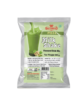 Butterfly Milk Shake 80G Pouch (Pista)  by Butterfly Dessert Mixes and Bakery Needs.