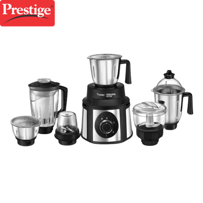 Prestige Endura 1000 W Mixer Grinder, 6 Jars | Kneads Atta | Chops Vegetables | Grinds | Makes Juices