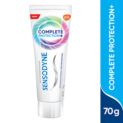 Sensodyne Toothpaste Complete Protection+, All In One Daily Oral Care Tooth Paste For Sensitive Teeth, 70 G