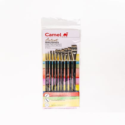 Camel Artist Brushes – Mix 70, 71 & 72 Series – Set of 10 (Long Handle)