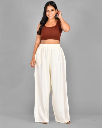 SENORITA  Summer perfect heavy quality flair palazo  - offwhite - S