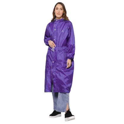 THE CLOWNFISH Raincoats for Women Rain Coat for Women Raincoat for Ladies Waterproof Reversible Double Layer. Drizzle Diva Series Purple XX-Large-THE CLOWNFISH Raincoats for Women Rain Coat for W