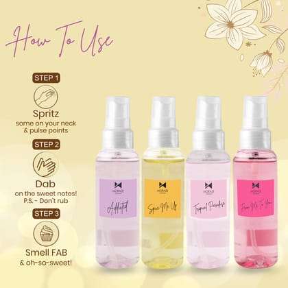 Pack of 4 Body Mists For Men  Women - 50ML Each