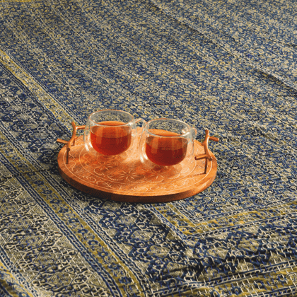 Gold Plated Oval Tray | Elegant Decorative & Serving Tray for Home & Dining