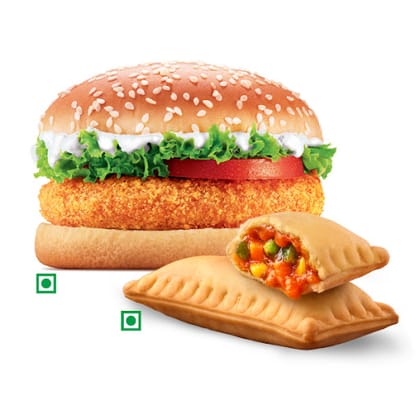 BK Veggie Burger + BK Veg Pizza Puff.