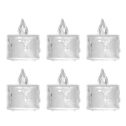 LED Tea Lights Candle (Diwali Diya) – Flameless, Crystal Design, Battery-Operated-12 Pcs-6 pcs