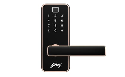 Godrej Steel Smart Locks Catus Touch Pro, Smart Lock For Wooden Door, 3 In 1 Access, Privacy Function- Rosegold