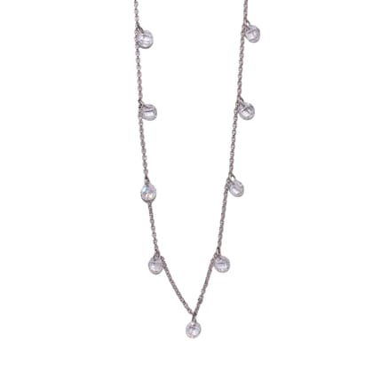 Solitaire Necklace-92.5 Silver / Rhodium Plating / Silver