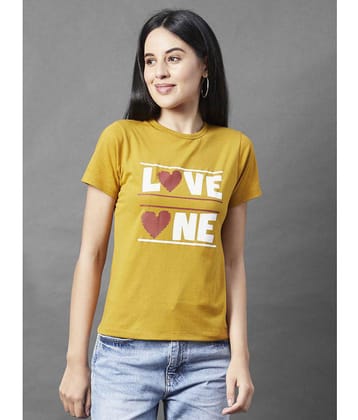 Rigo - 100% Cotton Slim Yellow Womens T-Shirt ( Pack of 1 ) - None