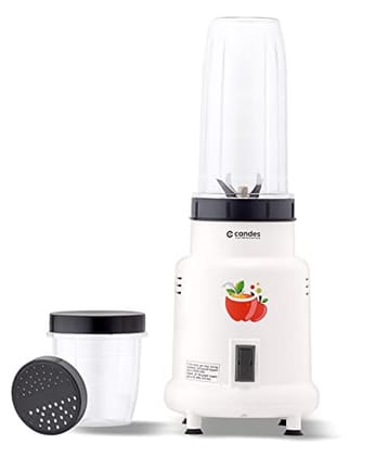 Candes Hector Nutri Blender 22000 RPM, 400W, Stainless Steel Blades, 2 Unbreakable Jars, 1-Year Warranty, Ivory.-Candes Hector Nutri Blender Complete Kitchen Machine, 22000 RPM Mixer Grinder, Ble