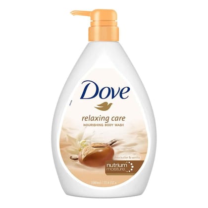 DOVE Relaxing Shea Butter Body Wash With Vanilla for Soft Skin, Soothing Scent (1L)