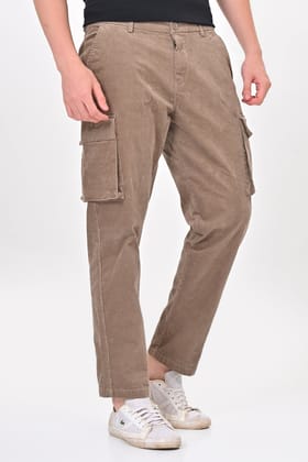 Cord - Corduroy Cargo Trouser - Stone-M-32 / STONE