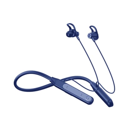 U&i Firestorm Series 100 Hours Battery Backup Bluetooth Neckband with 40 MS Low Latency and ENC-Blue