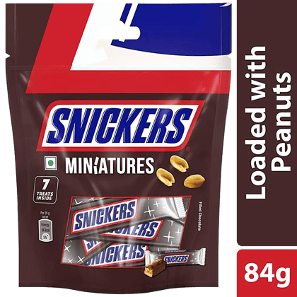 Snickers Miniature Chocolate - Peanut Filled, Rich Taste, Creamy Texture, 84 g