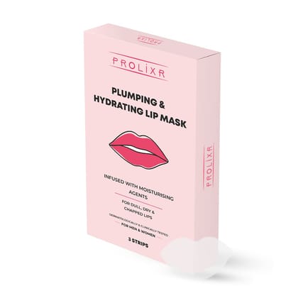 Prolixr Plumping  Hydrating Lip Mask - For Pink Lips Witch Hazel Aloe Vera Acai Berry  Mulberry Dark Dull Dry  Chapped Lips  Women  Men  3 Strips-Prolixr Plumping & Hydrating Lip Mask - For Pink 